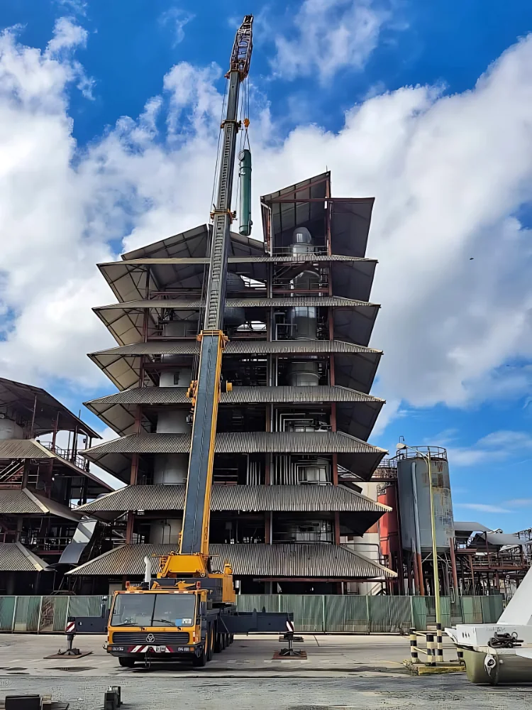 Grúa de 450 toneladas en proyecto industrial